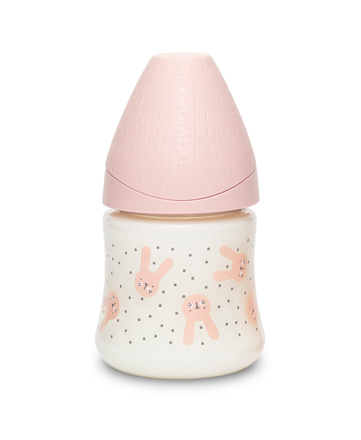 Suavinex, Butelka HYGGE 150ml - kotek różowy