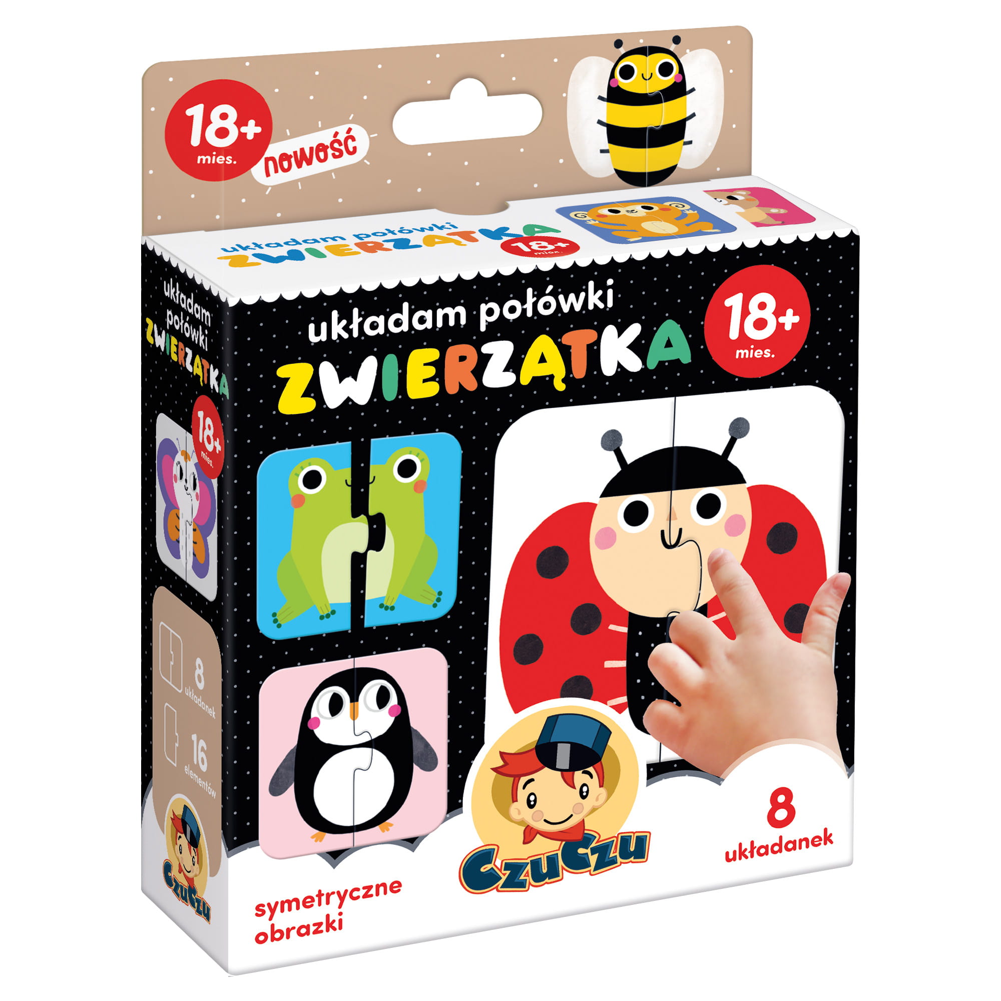 Czuczu Puzzle Zwierzątka Połówki 16el 18m+