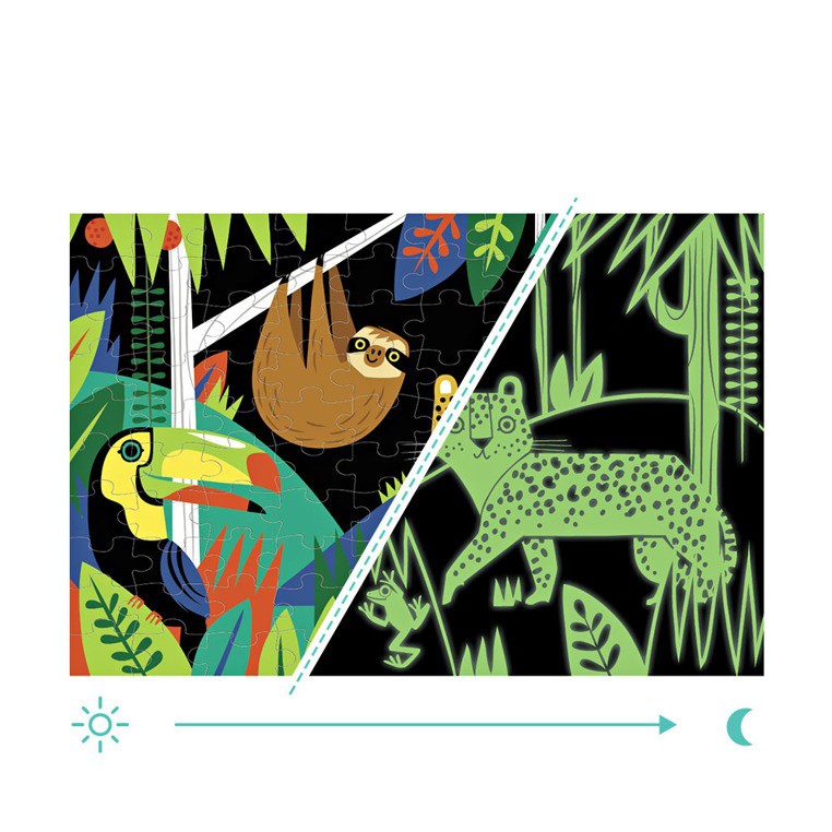 MUDPUPPY Puzzle Świecące Las Tropikalny 100el 3+