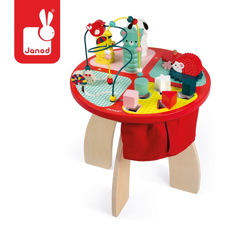 Janod Stolik Edukacyjny Baby Forest Drewniany 12m+