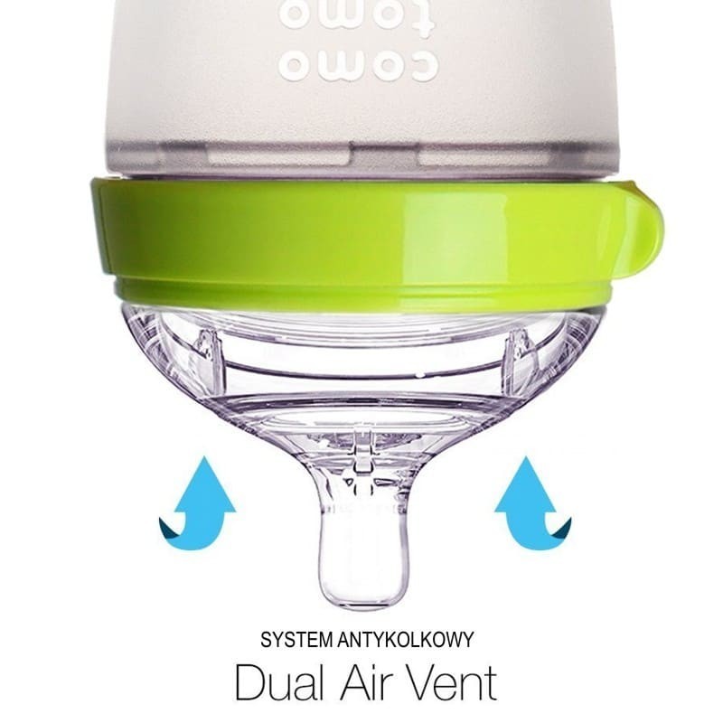Comotomo Butelka Antykolkowa Mom's Breast 250 ml Zielona
