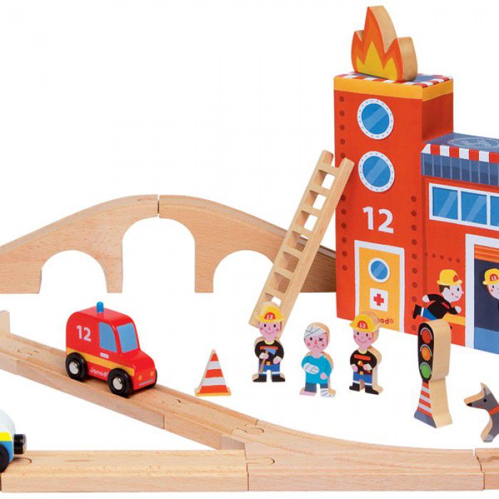 Janod Straż Pożarna Tory Story Box 3+