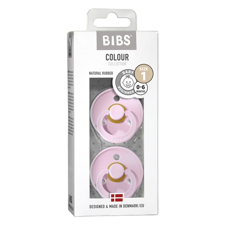 Bibs, Duo Colour S Baby Pink Smoczek uspokajający kauczuk Hevea