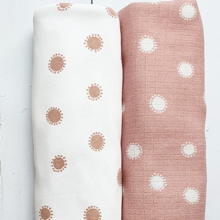 Pink No More Sunny Set - Prześcieradło i Pieluszka dla Niemowląt 0+