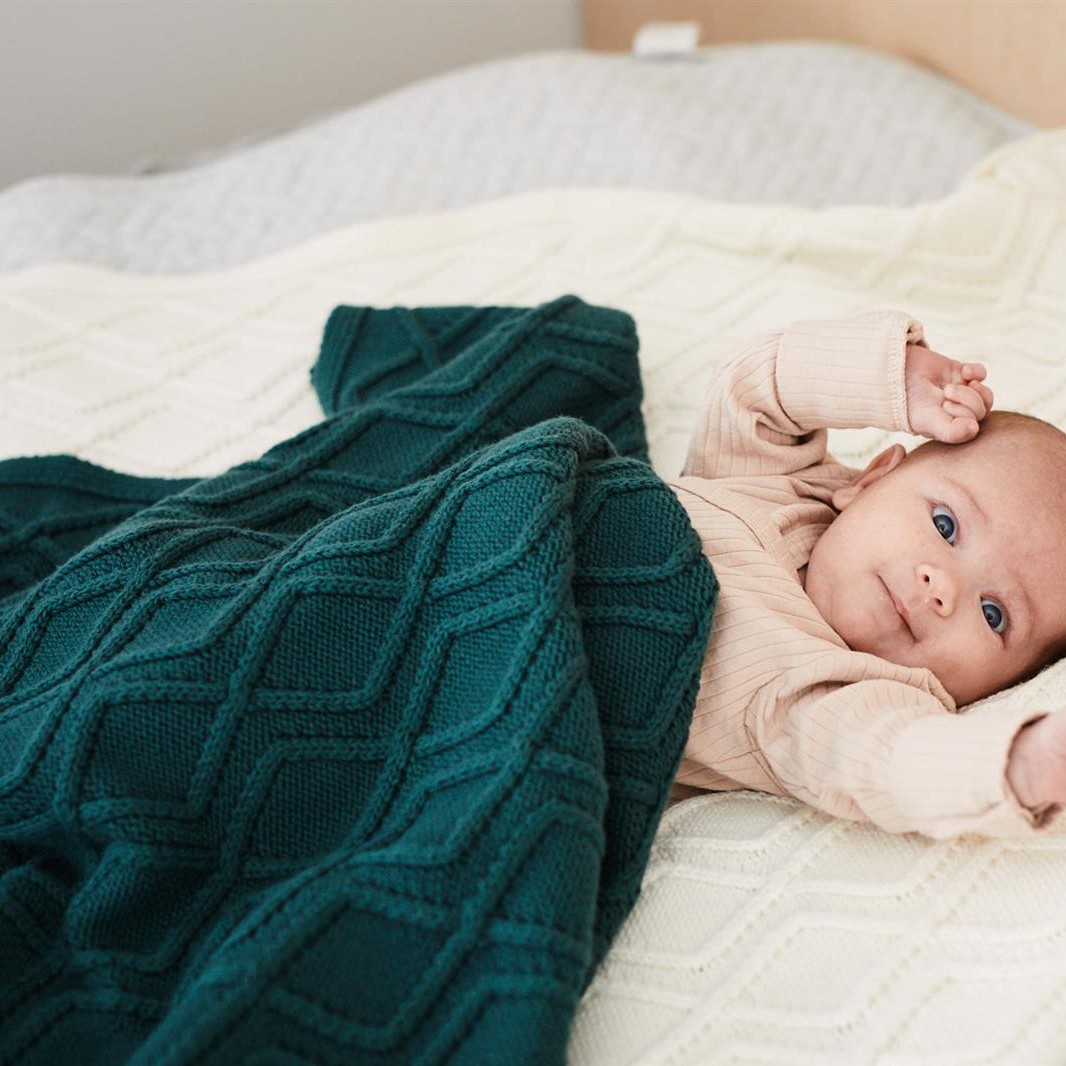 Pink no more Koc z merino Cosy Green 60x80cm