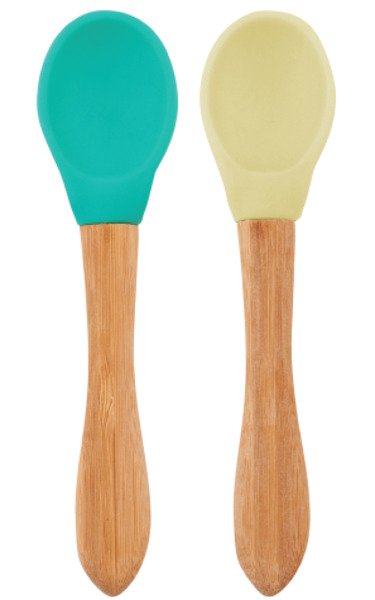 Minikoioi Łyżeczki do nauki jedzenia zielony/żółty 6m+