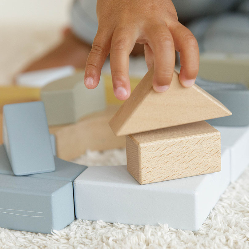 Little Dutch Wózek z klockami Błękit Ocean 12m+