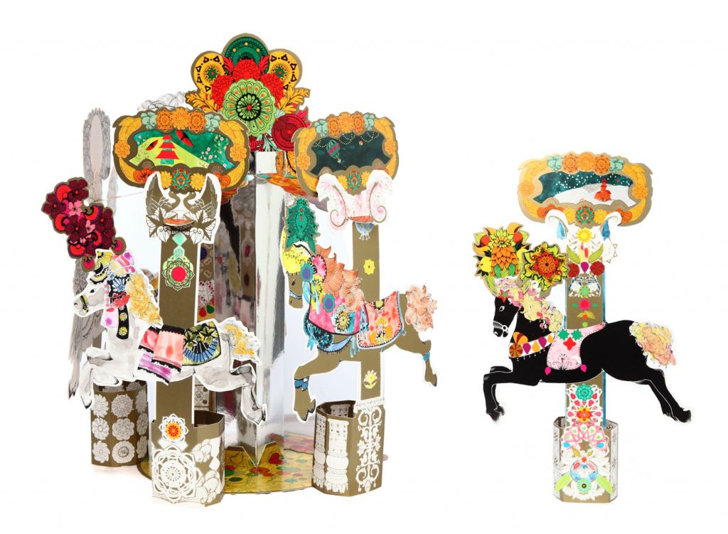 Janod Karuzela z Konikami DIY 7+ | Kreatywny Zestaw