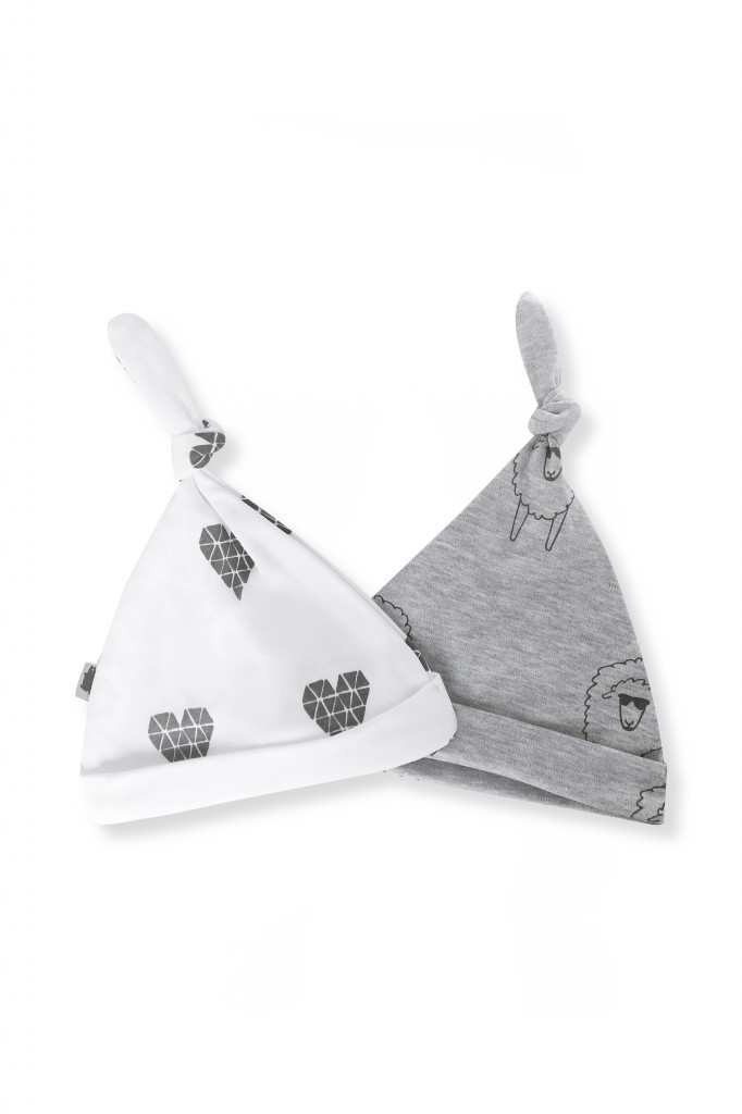 Czapka SERCA&OWCE dwupak 0-3 miesiące
