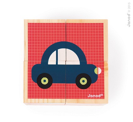 Janod Klocki Puzzle 6w1 Pierwsze słowa 18m+