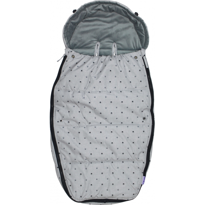 Dooky Śpiworek do wózka Light Grey Crowns 6-36m