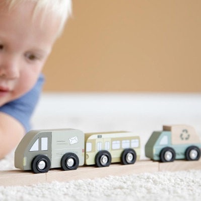 Little Dutch Zestaw 9 Pojazdów Drewnianych 3+