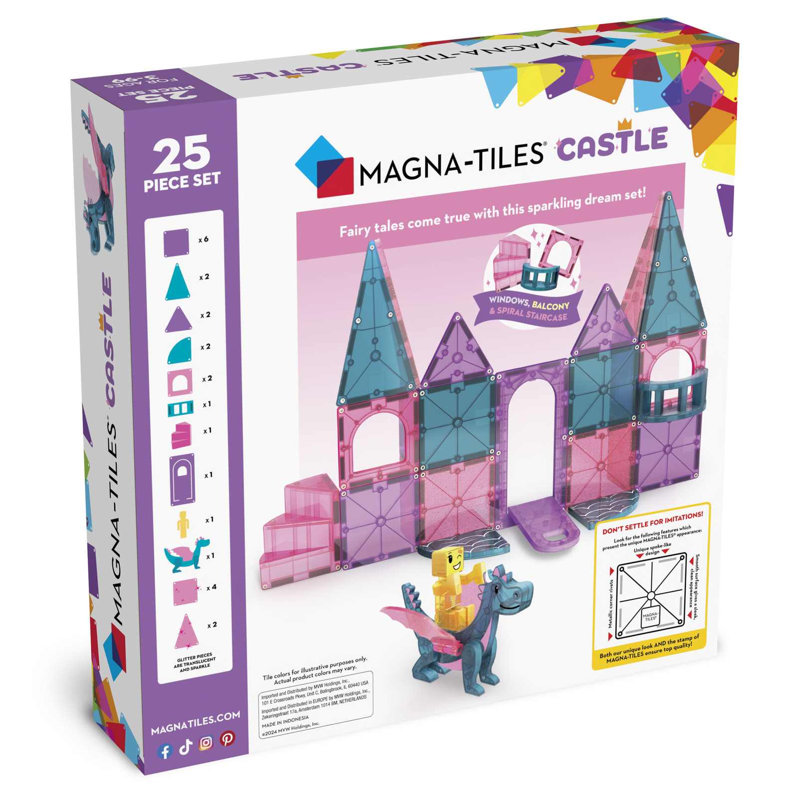 Magna-Tiles Klocki Magnetyczne Zamek 25 el. 3+