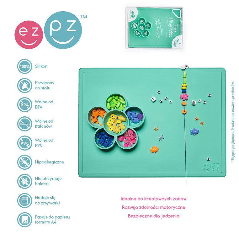 EZPZ Mata do zabawy z pojemniczkami Flower Play Mat 9m+
