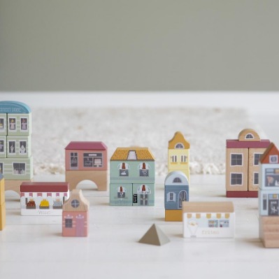 Little Dutch Zestaw Miasto 50 el. Drewniane Klocki 3+