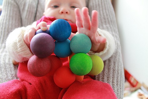 Grimm's Perełki do chwytania 0+ Drewniane Gryzaki