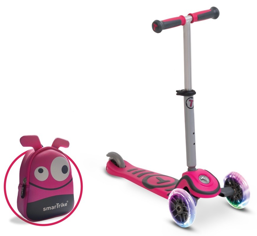 Smart Trike Hulajnoga Scooter T1 LED różowa 15m+