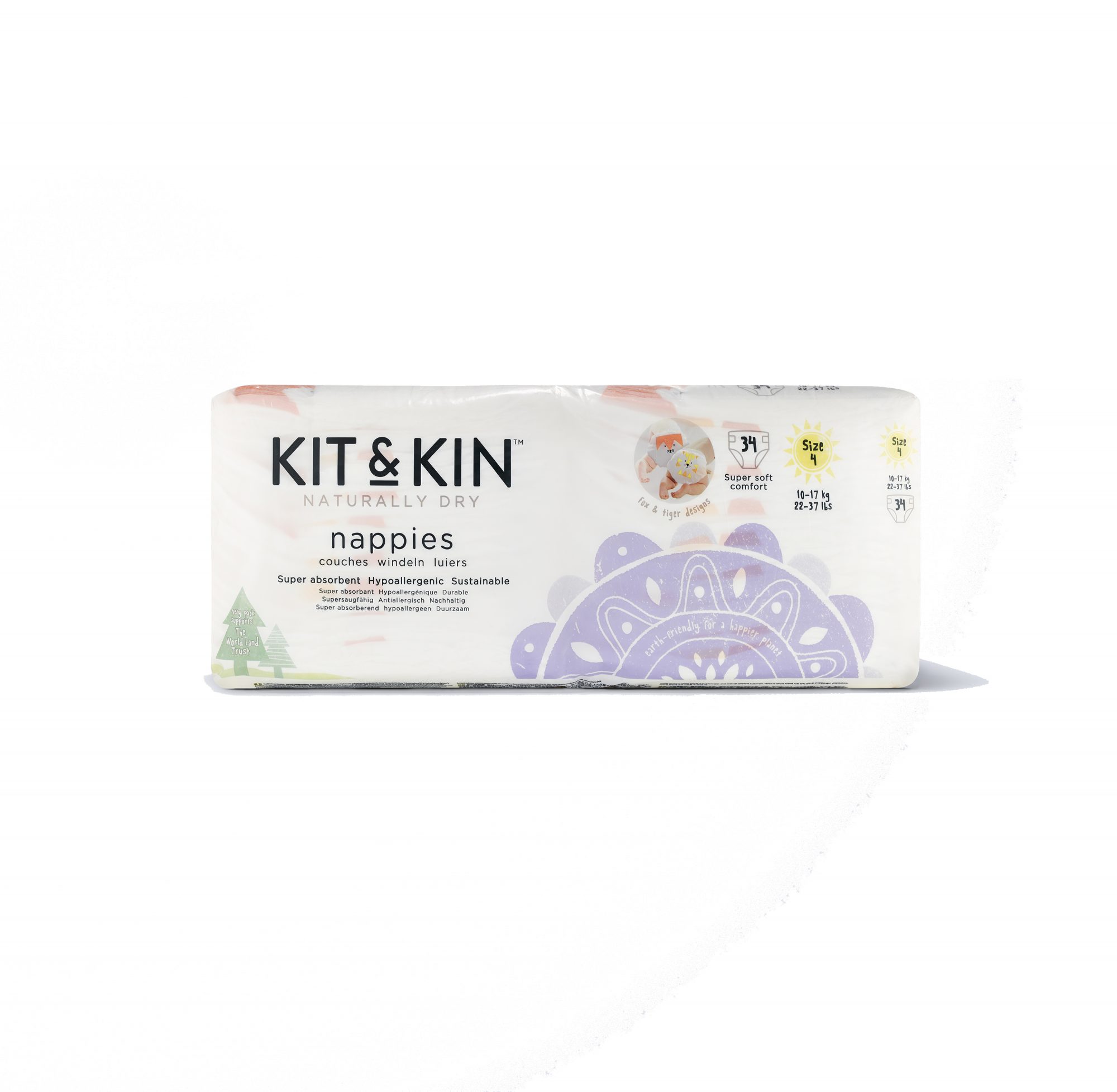 Kit and Kin Pieluszki Panda Maxi Plus (9-15kg) 34 szt.