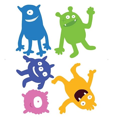 Wallies Dekoracja Wielkoformatowa Potworki | Naklejki 25-51cm