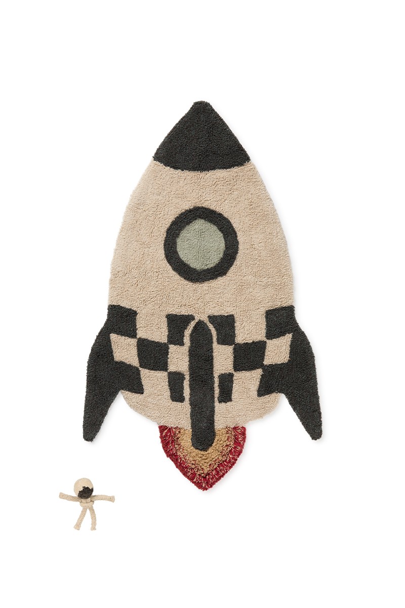  Lorena Canals Dywan bawełniany Rakieta "Mom, I want to be an astronaut" 85x135 