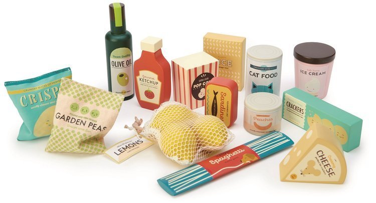 Tender Leaf Toys Drewniane artykuły spożywcze 14 elementów 3+