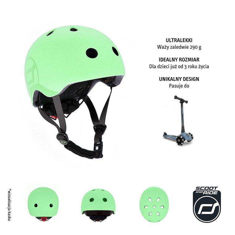 Scootandride, Kask S-M dla dzieci 3+ Kiwi kolekcja Icecream 2020