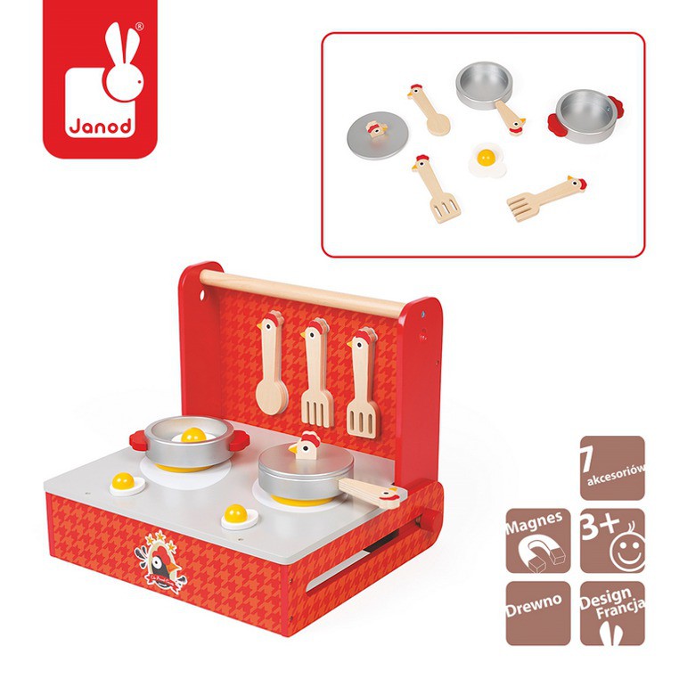 Janod Kuchnia składana French Cocotte z akcesoriami 3+ | Fabryka Wafelków