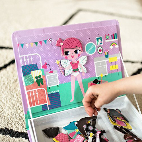 Janod Magnetyczna Układanka Kostiumy Dziewczynka 3+ Magnetibook