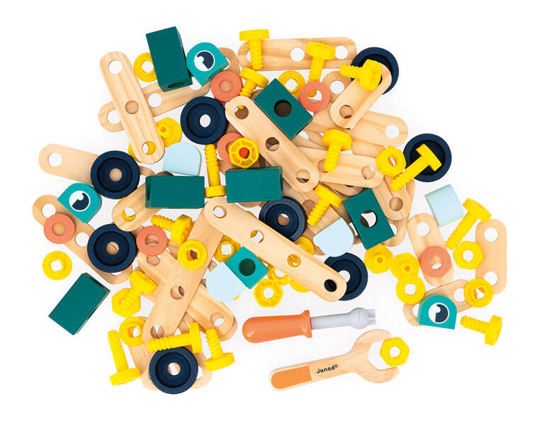 Janod, Zestaw konstruktora 100 elementów Brico'kids 