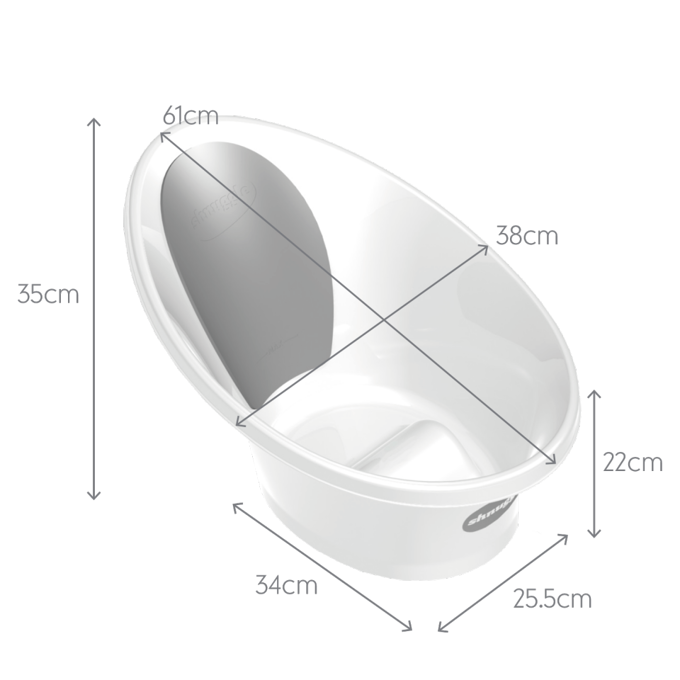 Shnuggle Wanienka z odpływem Grey 0+