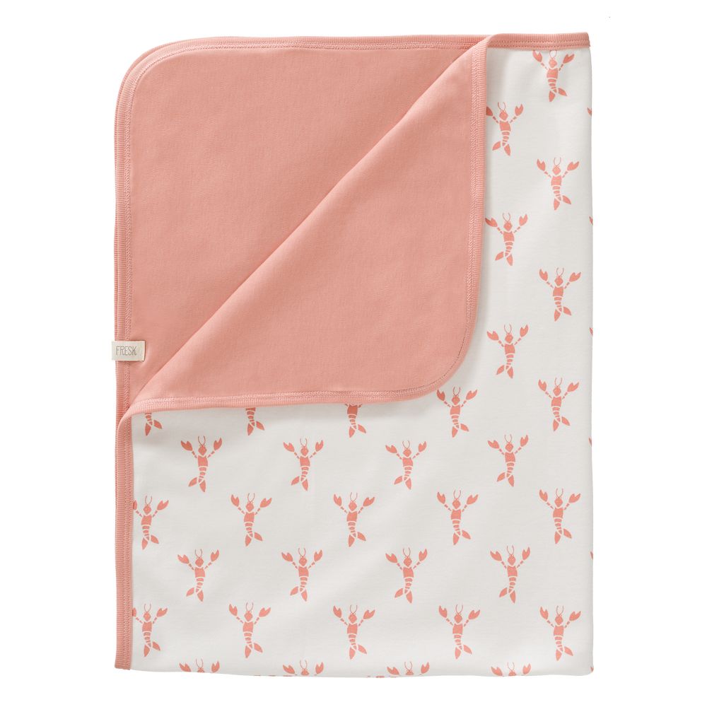 Fresk, Kocyk z bawełny organicznej 80 x 100 cm Homar Coral