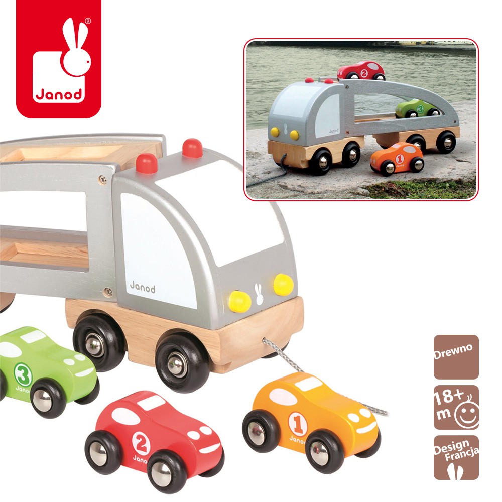 Janod Drewniana Laweta do Ciągnięcia 12m+