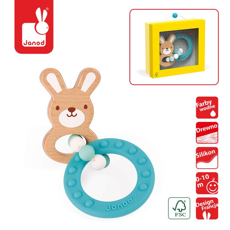 Janod Gryzak Królik Baby Pop 0-10 mies.