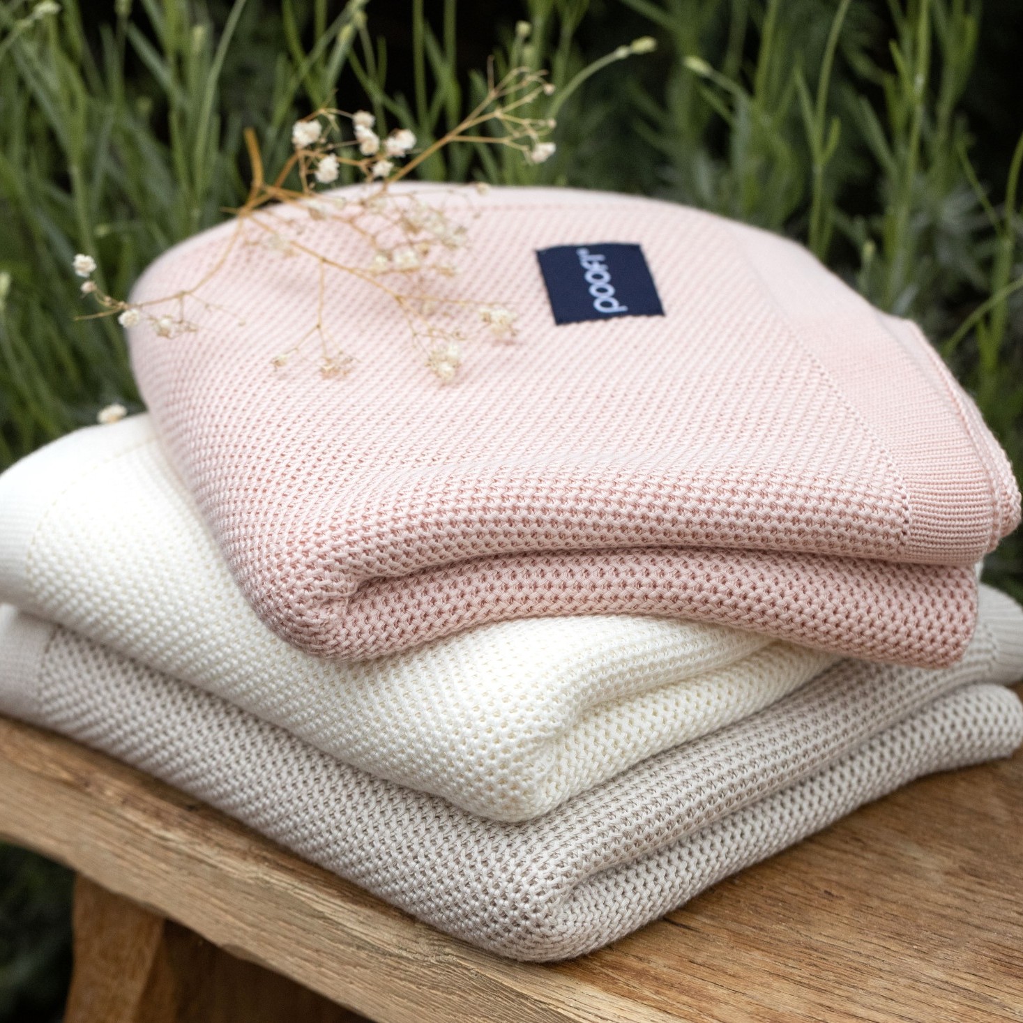 Poofi Kocyk bambusowy Faro Kokosowy 70x100cm