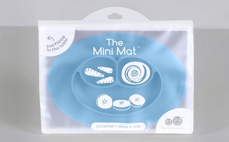 EZPZ Talerzyk z Podkładką Mini Mat 2w1 Niebieski 6m+