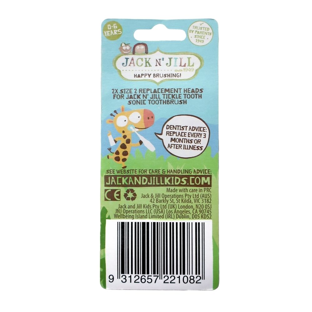 Jack N'Jill Wymienne Główki Soniczne Tickle Tooth 2 szt. 10m+