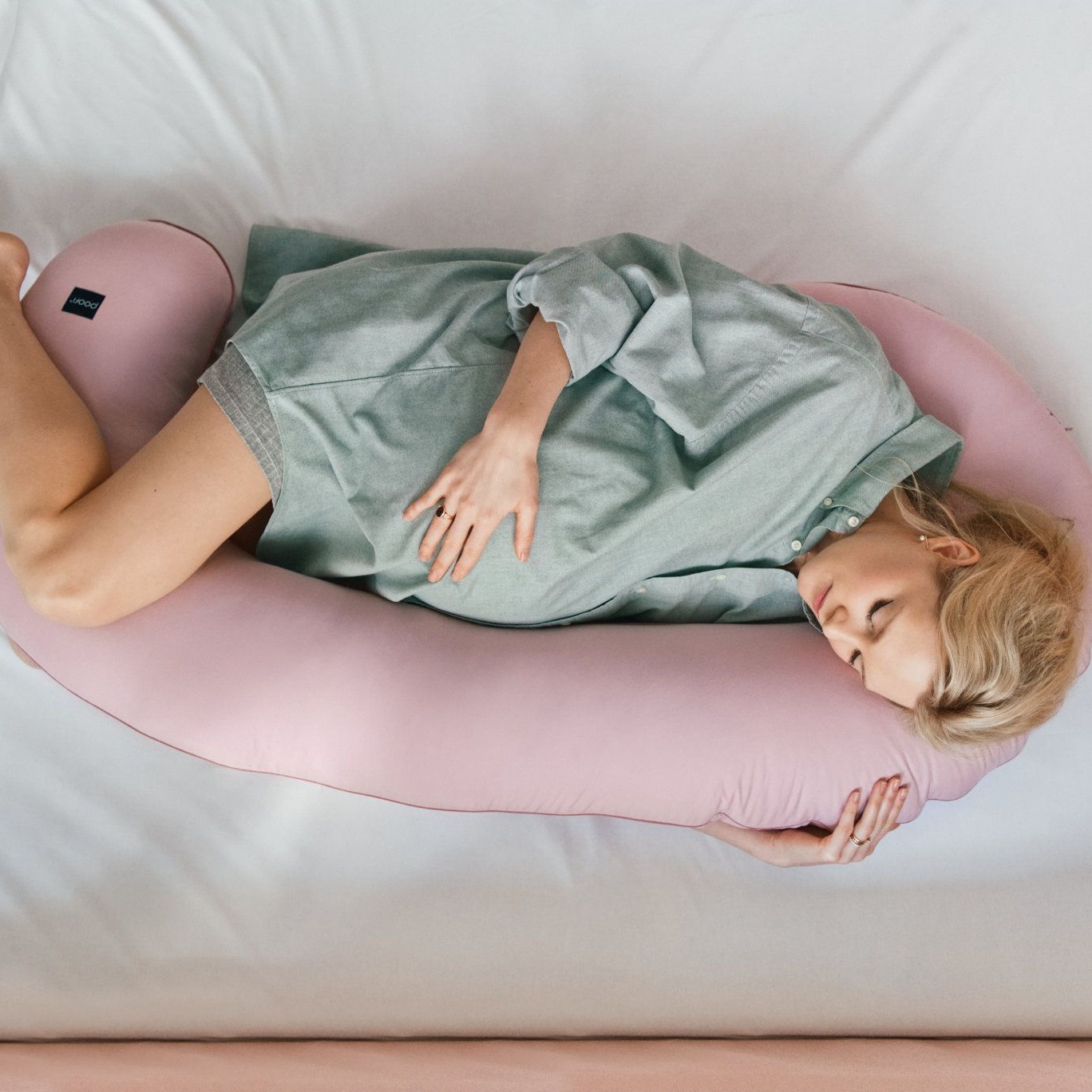 Poofi Poduszka ciążowa Organic - piwonia 120x60cm