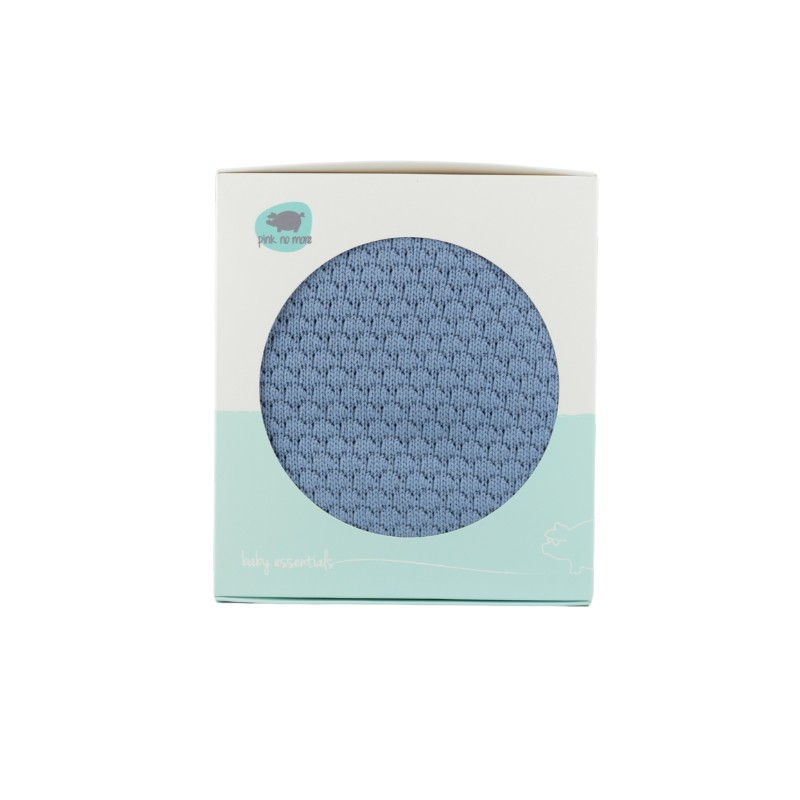 Kocyk bawełniano-bambusowy Pink No More 100x80cm bubble BLUE 0+