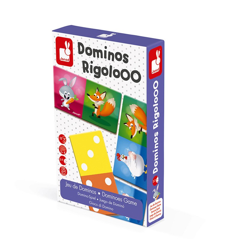 Janod Domino Zwierzęta Rigolooo Edukacyjne 3+