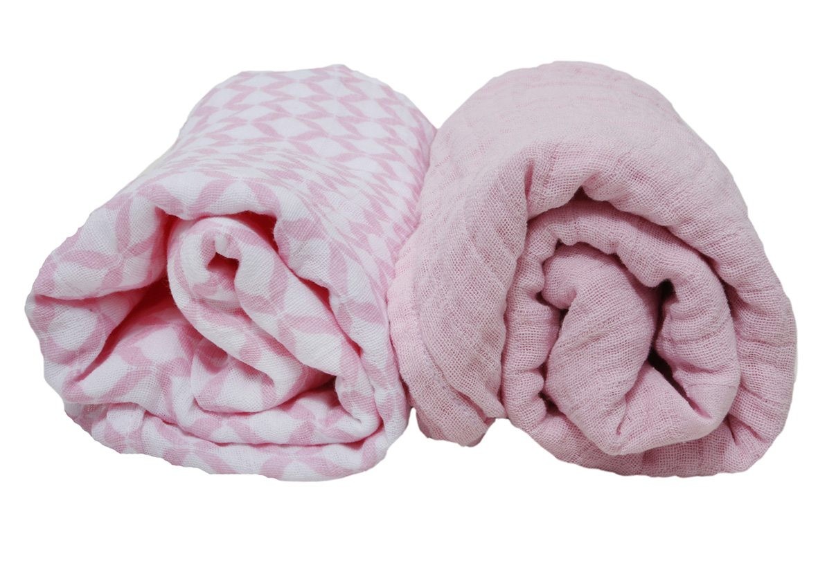 Motherhood Otulacze Muślinowe 85x110 cm 2szt. Różowy 0+