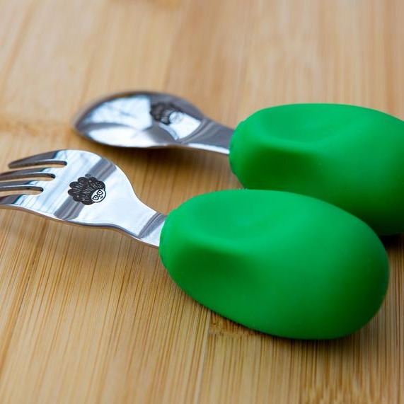 Nana's Manners Widelec i łyżka Etap 2 12M+ Zielony