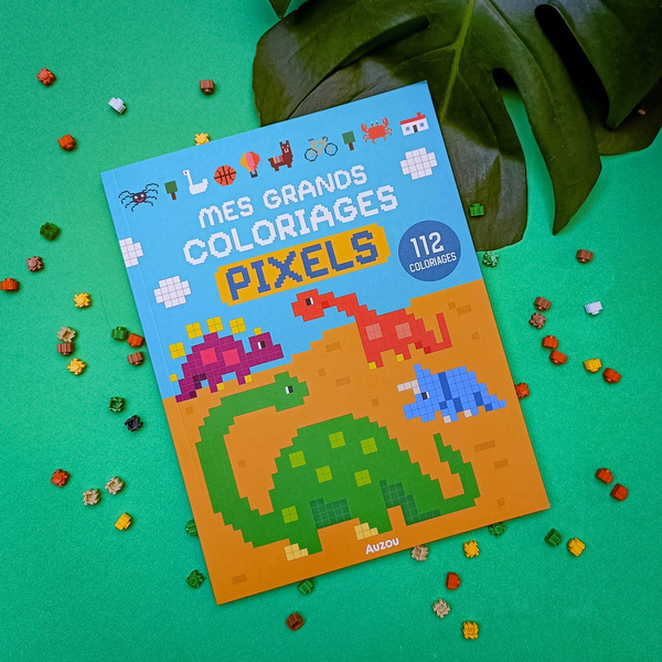 Auzou Duża Kolorowanka Piksele Dinozaury 5+
