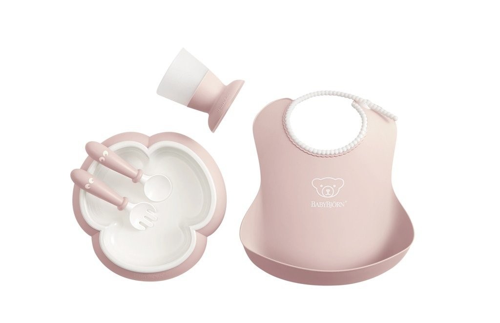BabyBjorn Zestaw obiadowy Powder Pink 4m+