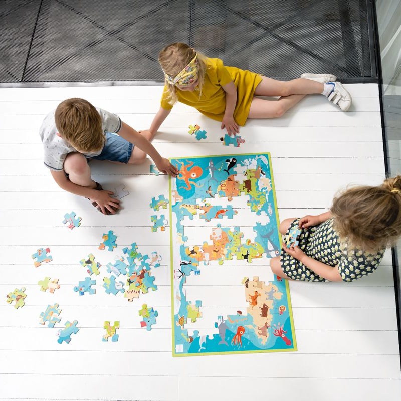 Scratch Puzzle Mapa Świata i Zwierzęta 3+ | Fabryka Wafelków