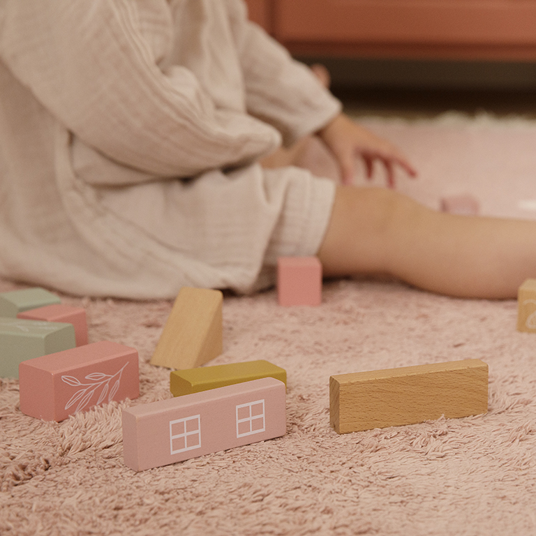 Little Dutch Klocki Drewniane Różowe 50el 2+