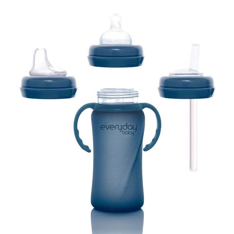 Everyday Baby Szklana butelka termiczna 240 ml borówkowa M | 3-6 m