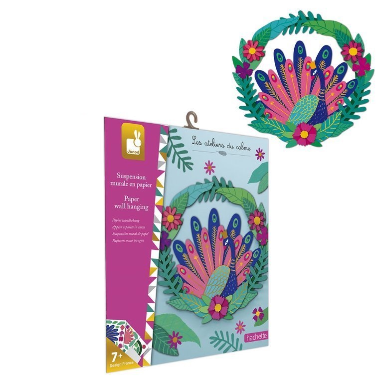 Janod Papierowy wieniec Paw 7+ Kreatywny Zestaw