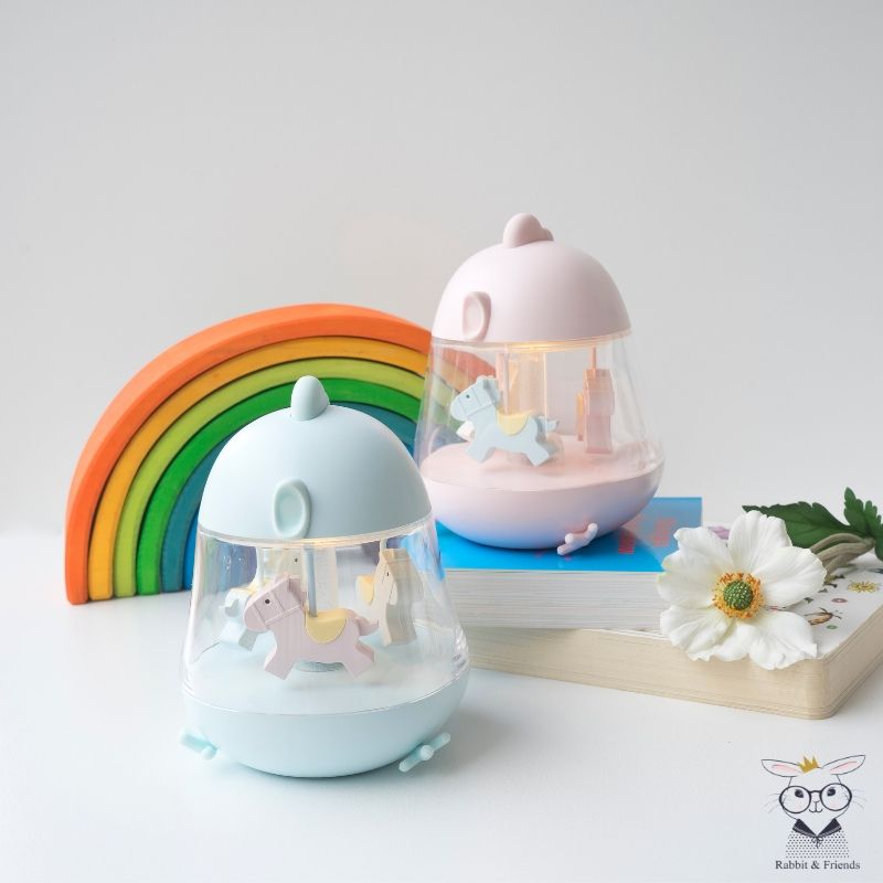 Rabbit&Friends, Lampka z pozytywką kurczak róż