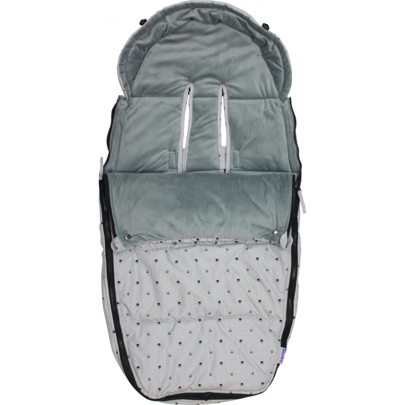 Dooky Śpiworek do wózka Light Grey Crowns 6-36m