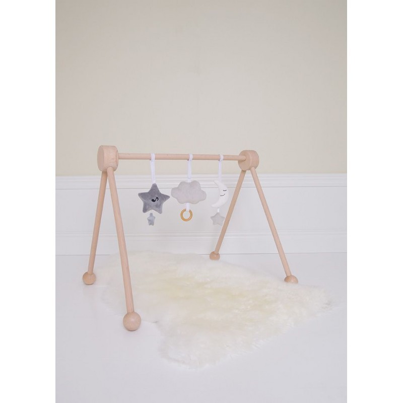 JaBaDaBaDo Drewniany Stojak Edukacyjny Baby Gym 0+ | Naturalne Drewno